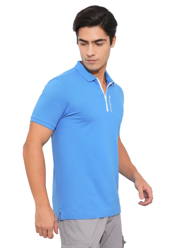Being Human Clothing-Mens-Top-Polo Neck Blue