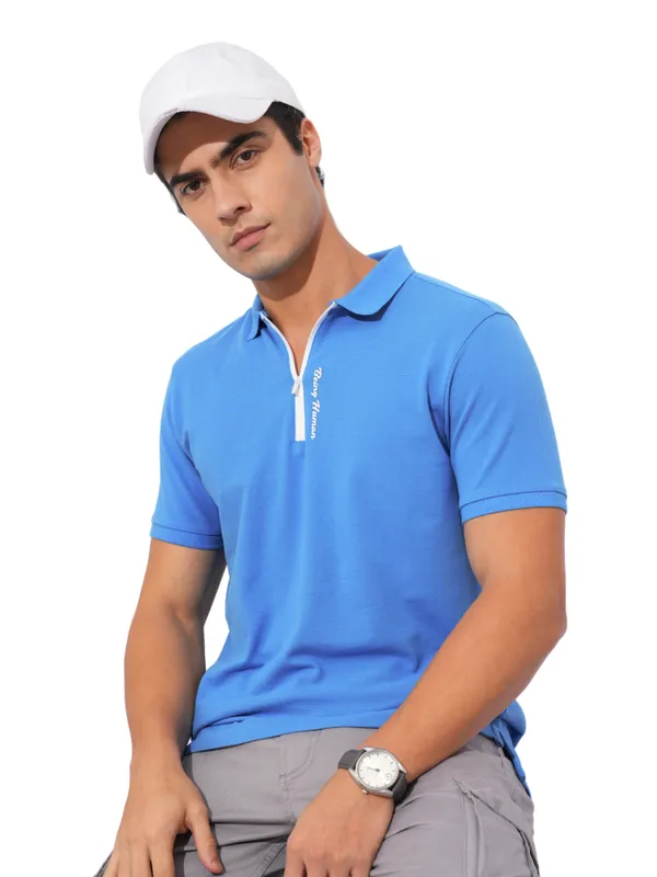 Being Human Clothing-Mens-Top-Polo Neck Blue
