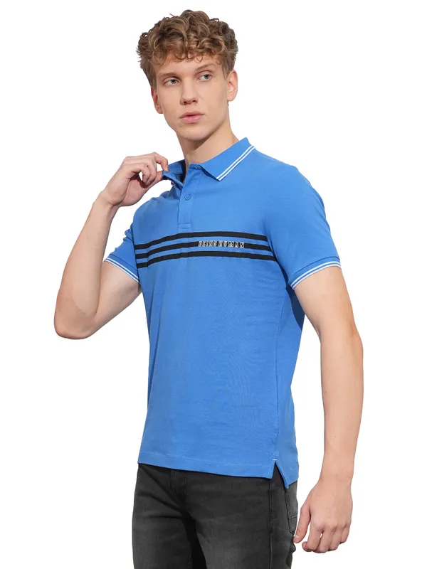 Being Human Clothing Mens-Top Polo Neck Blue