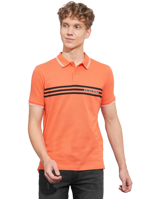 Being Human Clothing Mens-Top Polo Neck Lt_Orange