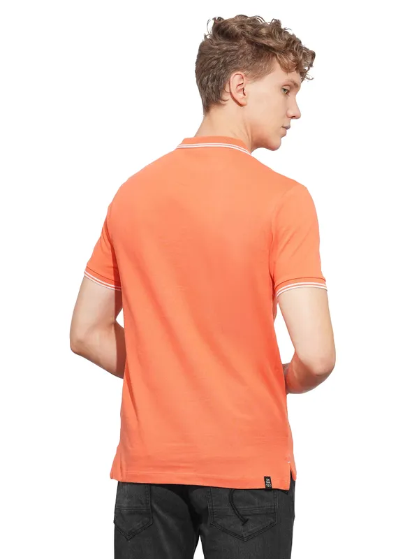 Being Human Clothing Mens-Top Polo Neck Lt_Orange