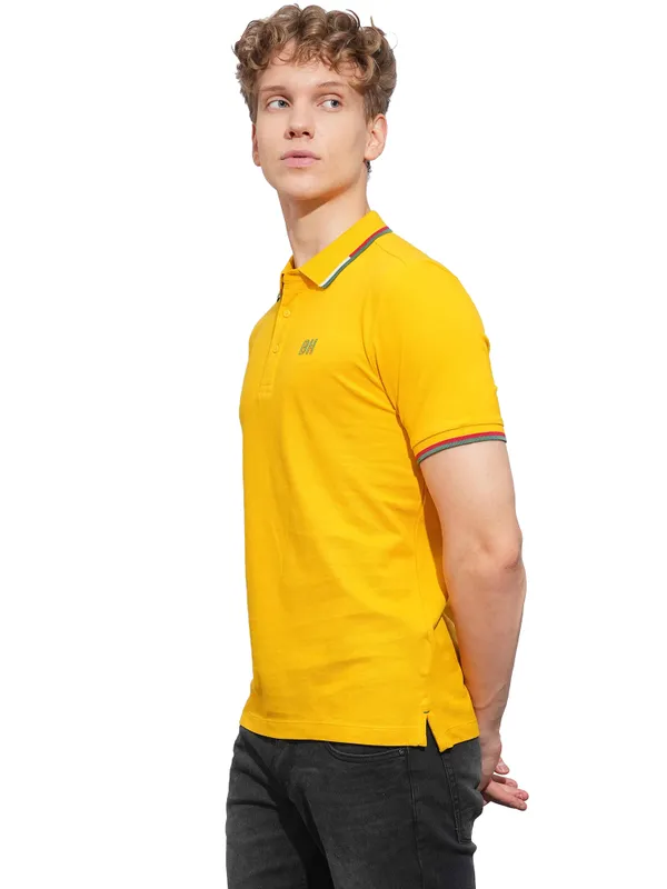 Being Human Mens-Top Polo Neck Mustard