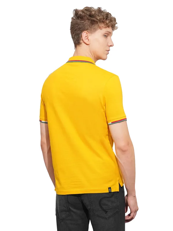 Being Human Mens-Top Polo Neck Mustard