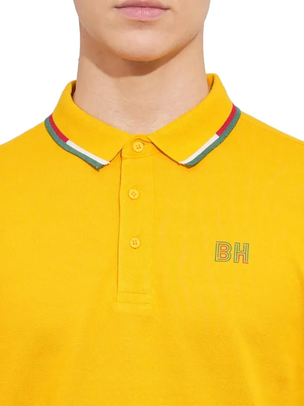 Being Human Mens-Top Polo Neck Mustard