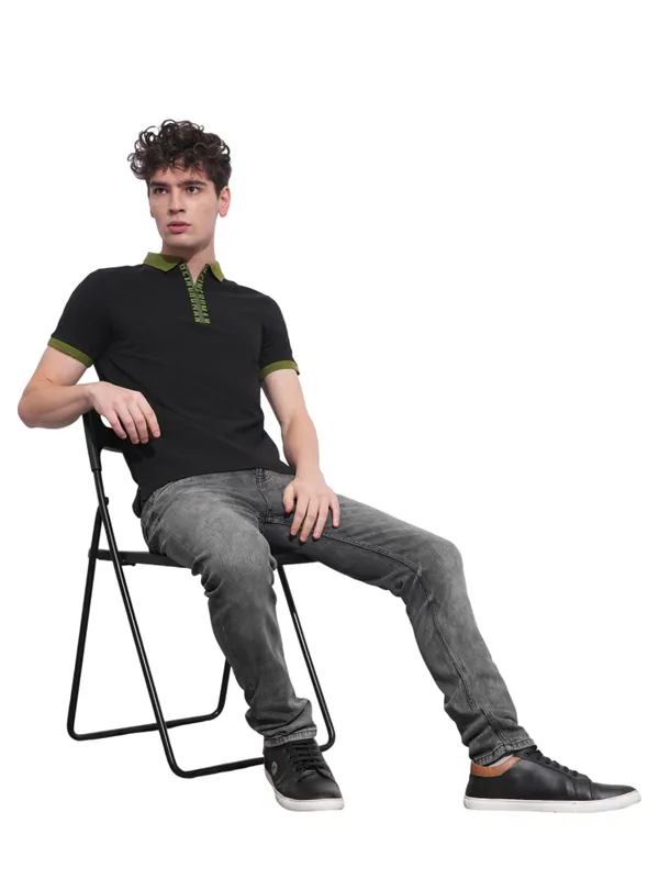 Being Human Clothing Mens-Top Polo Neck Black