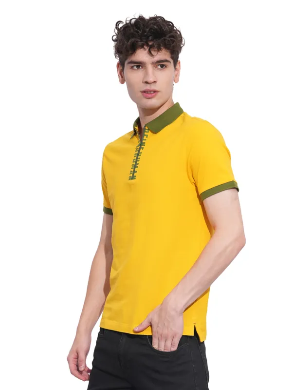 Being Human Clothing Mens-Top Polo Neck Mustard