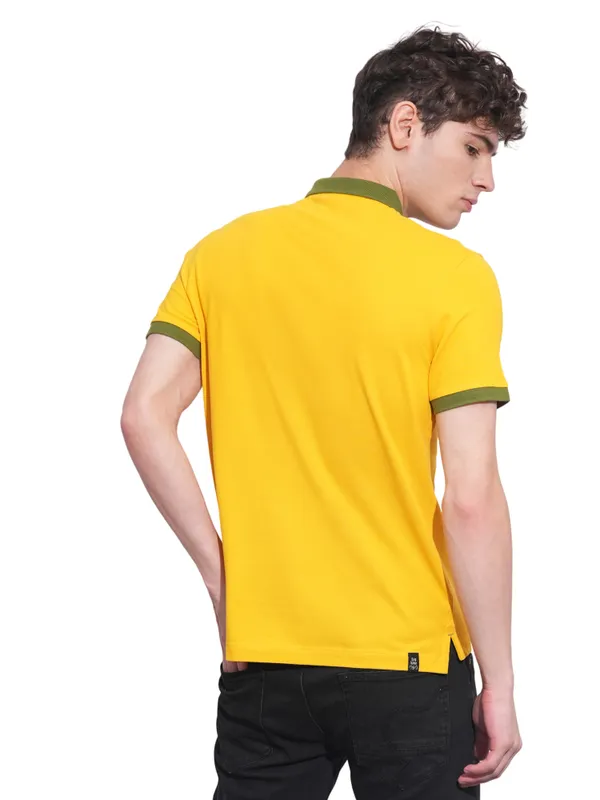 Being Human Clothing Mens-Top Polo Neck Mustard