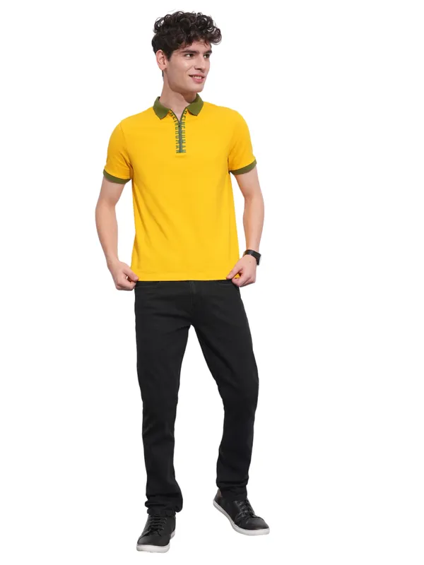 Being Human Clothing Mens-Top Polo Neck Mustard