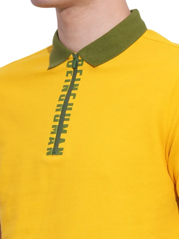 Being Human Clothing Mens-Top Polo Neck Mustard
