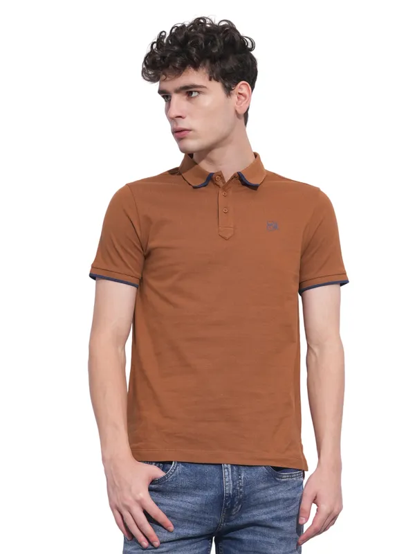 Being Human Clothing Mens-Top Polo Neck Brown