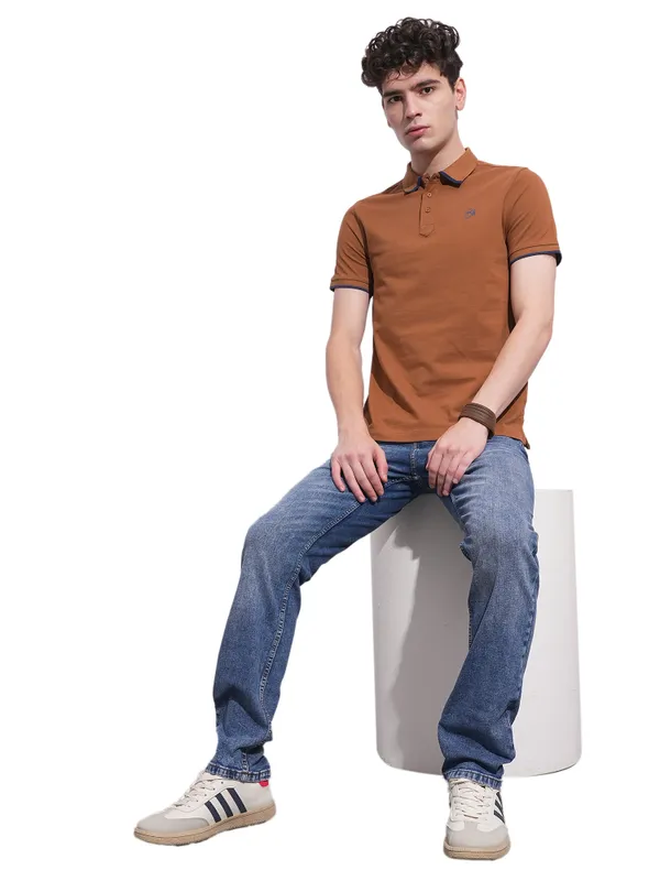 Being Human Clothing Mens-Top Polo Neck Brown