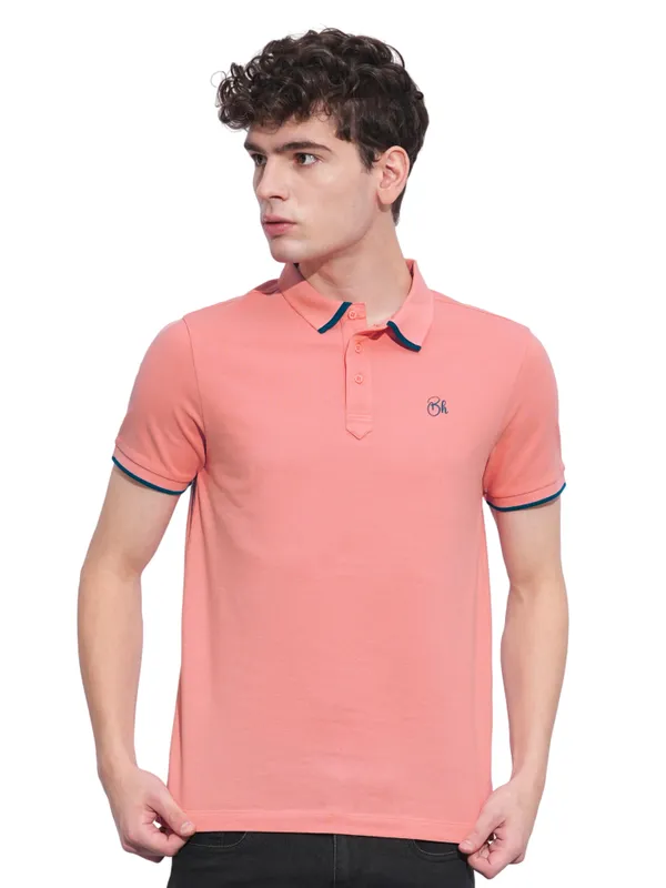 Being Human Clothing Mens-Top Polo Neck Coral