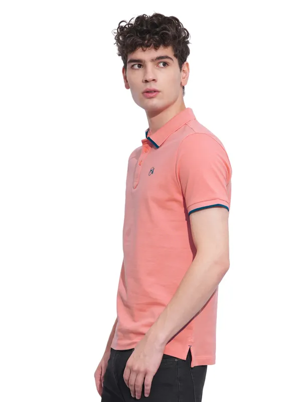 Being Human Clothing Mens-Top Polo Neck Coral