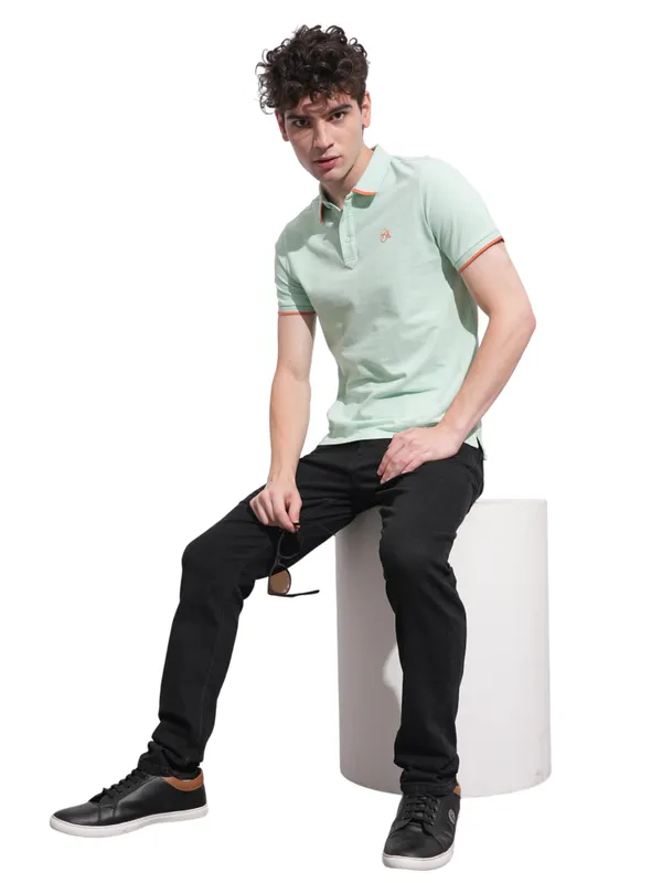 Being Human Clothing Mens-Top Polo Neck Mint