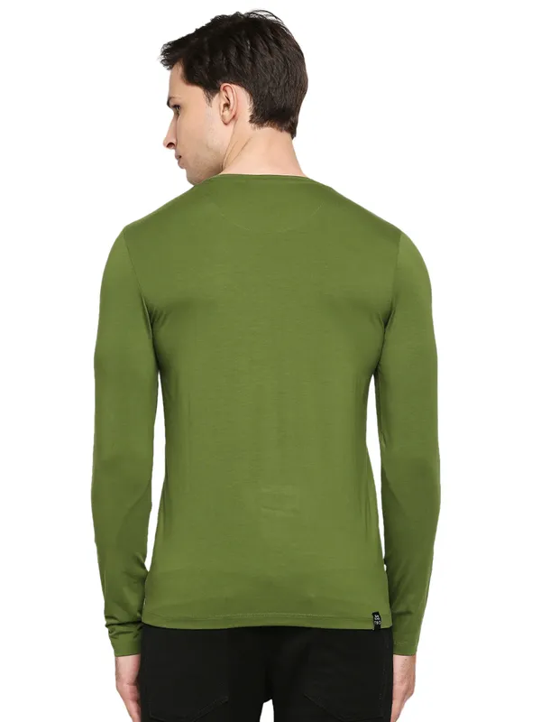 Being Human Regular Fit Men Crew Neck T-Shirts-Cactus Green