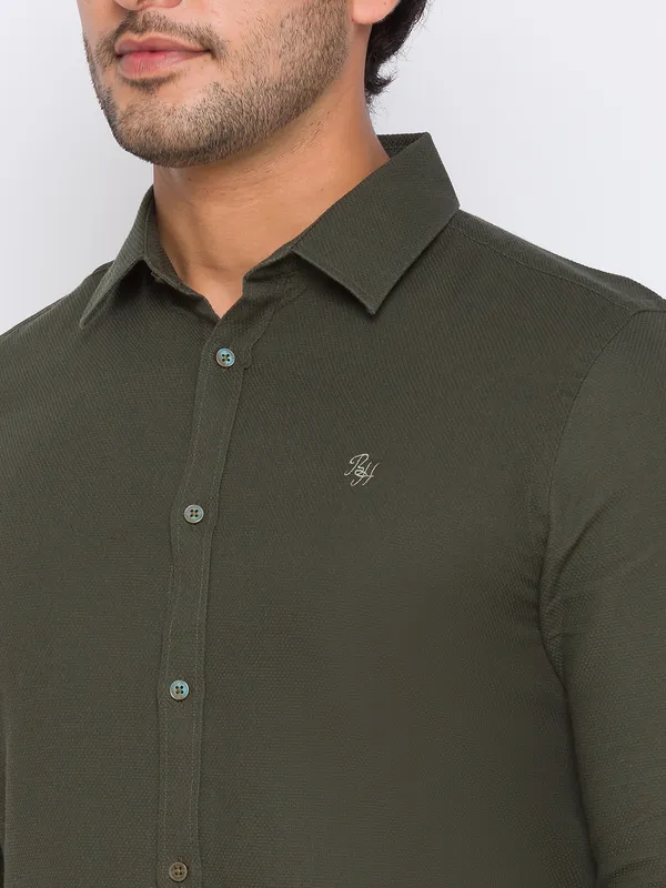 Being Human Regular Fit Men Crew Neck T-Shirts-Cactus Green