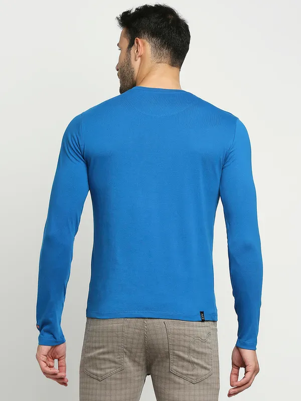 Being Human Regular Fit Men Crew Neck T-Shirts-Marine Blue