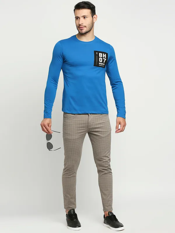 Being Human Regular Fit Men Crew Neck T-Shirts-Marine Blue