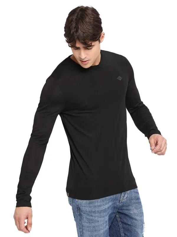 Being Human Clothing Men Regular Fit Crew Neck T-Shirts-Black
