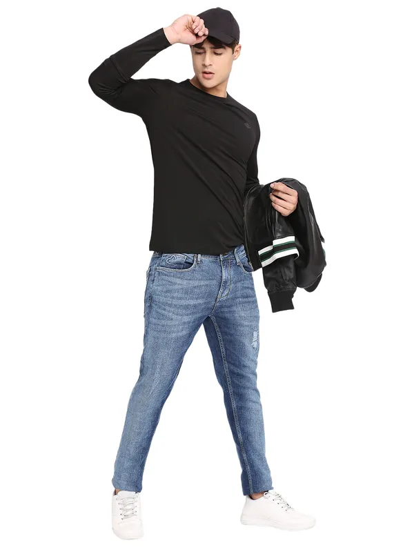 Being Human Clothing Men Regular Fit Crew Neck T-Shirts-Black