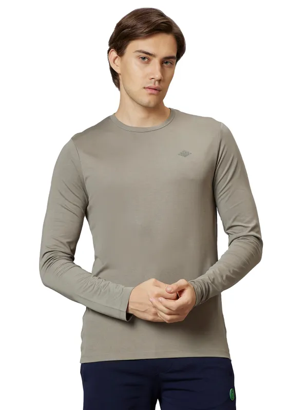Being Human Clothing Men Regular Fit Crew Neck T-Shirts-Dk.Grey