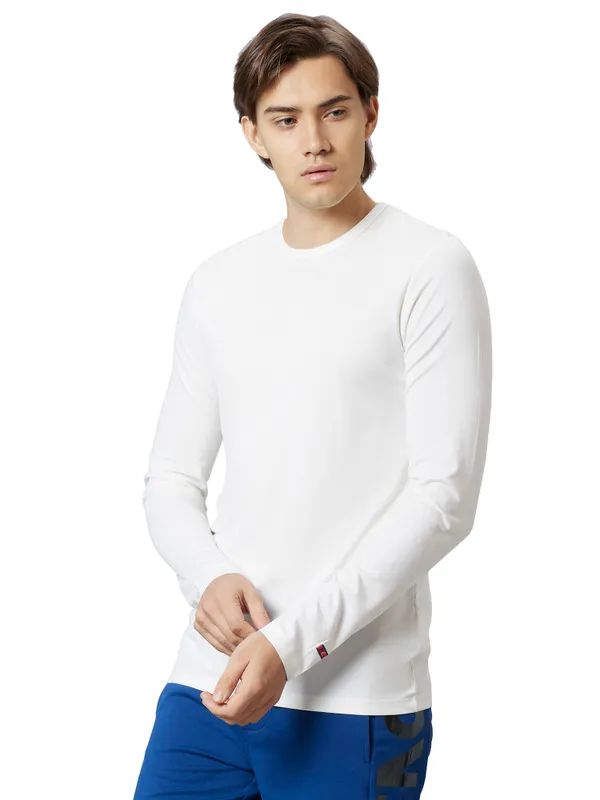 Being Human Clothing Men Regular Fit Crew Neck T-Shirts-White