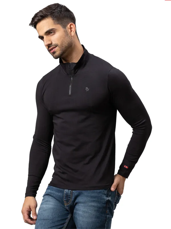 Being Human Clothing Men Regular Fit Crew Neck T-Shirts-Black