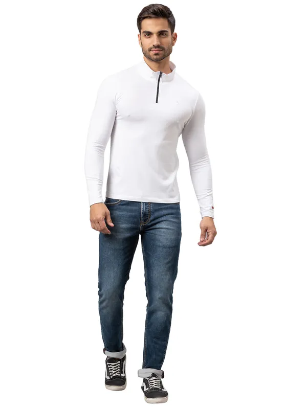 Being Human Clothing Men Regular Fit Crew Neck T-Shirts-White