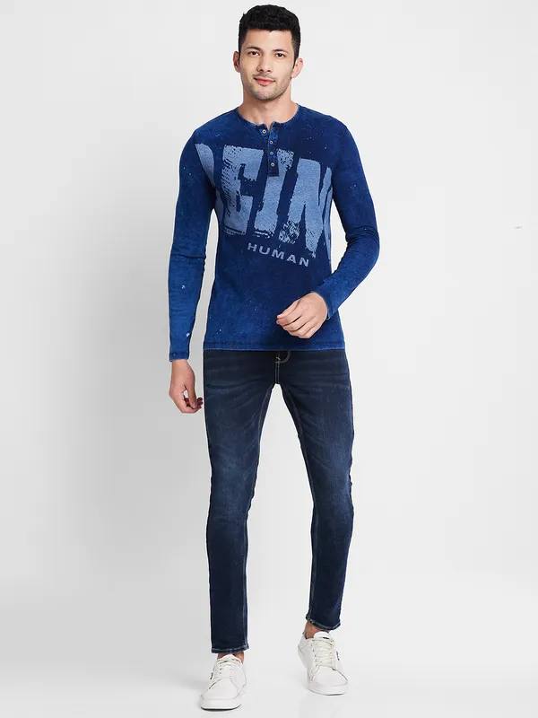 Being Human Men  T-Shirts-Indigo