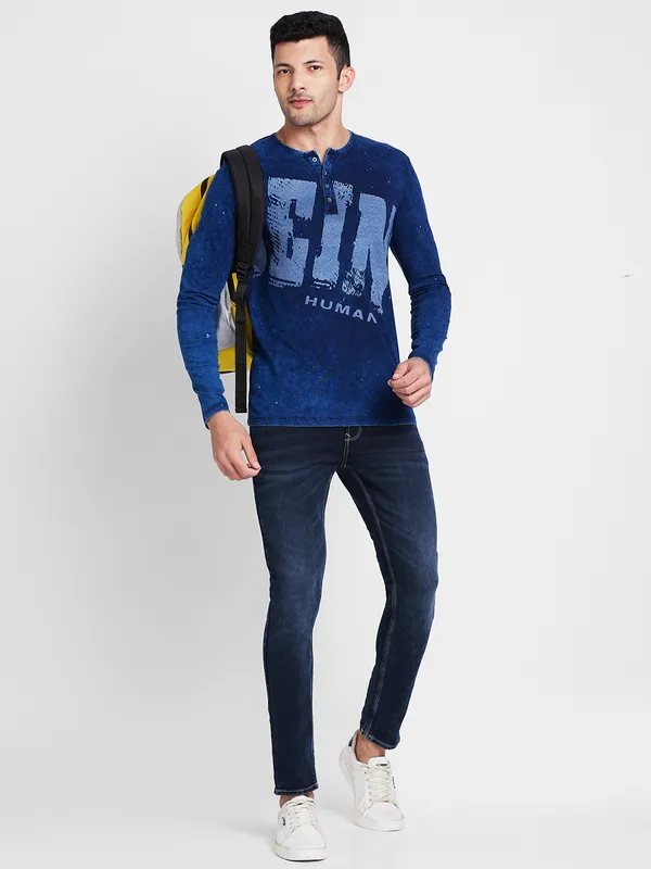 Being Human Men  T-Shirts-Indigo