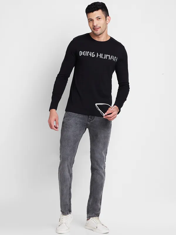 Being Human Men  T-Shirts-Black