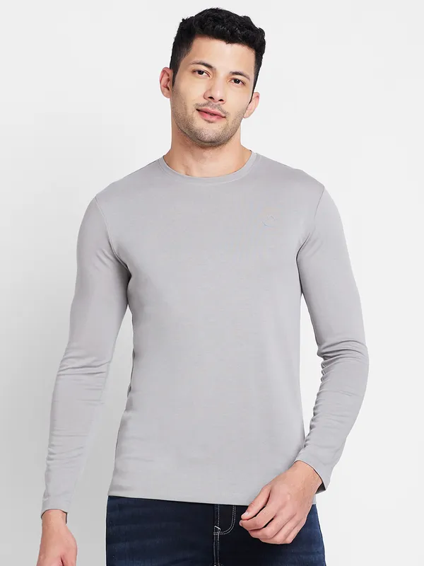 Being Human Clothing Men Regular Fit Crew Neck T-Shirts-Grey