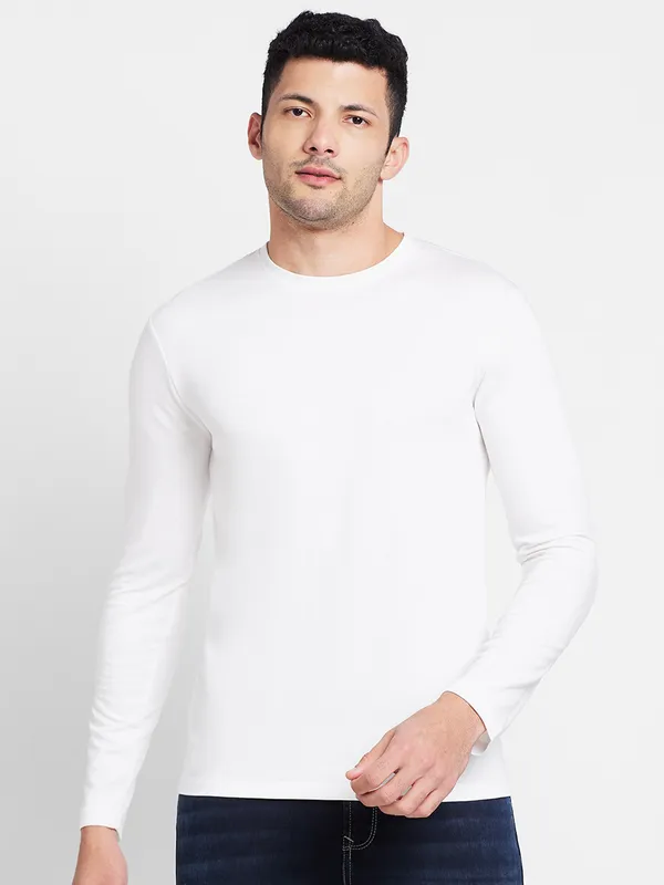 Being Human Regular Fit Men Crew Neck T-Shirts-White