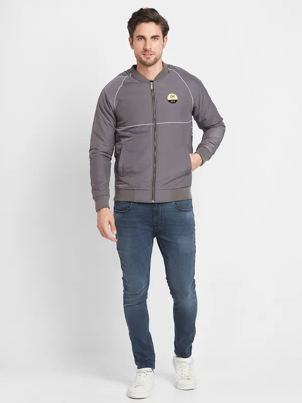 Being Human Clothing Men Regular Fit Crew Neck T-Shirts-Dk.Grey