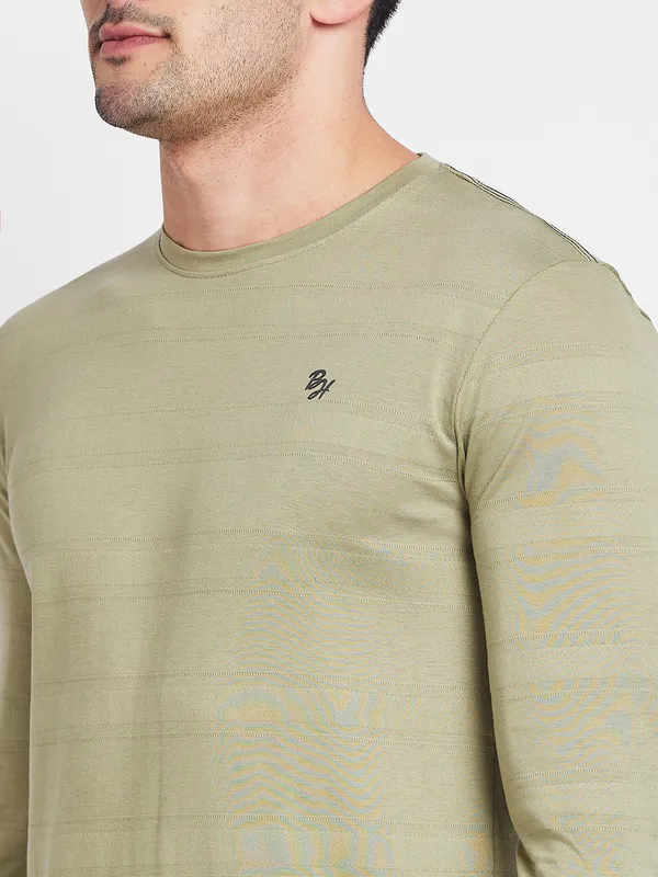 Being Human Clothing Men Regular Fit Crew Neck T-Shirts-Olive