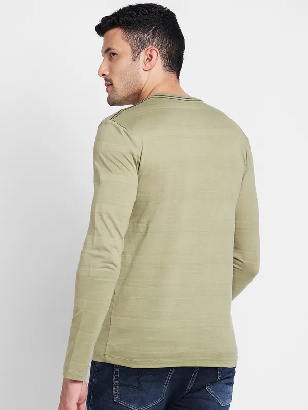 Being Human Clothing Men Regular Fit Crew Neck T-Shirts-Olive
