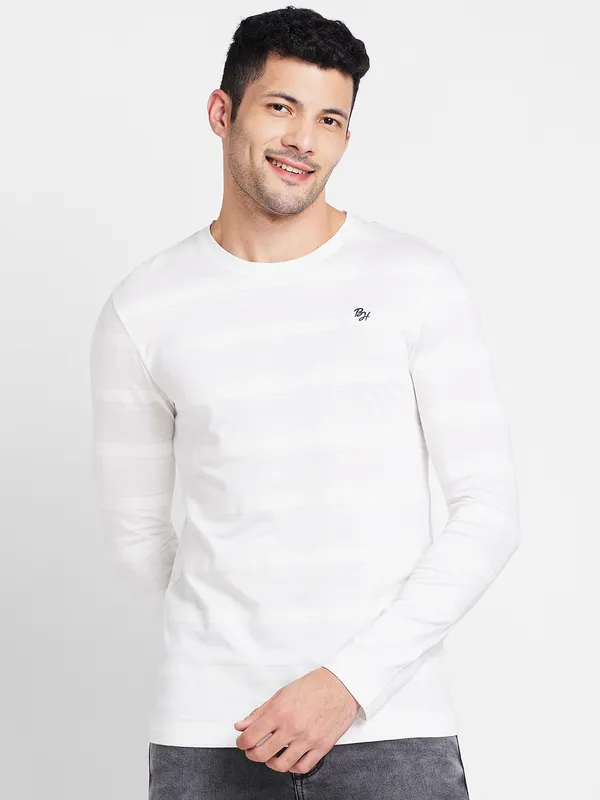 Being Human Clothing Men Regular Fit Crew Neck T-Shirts-White