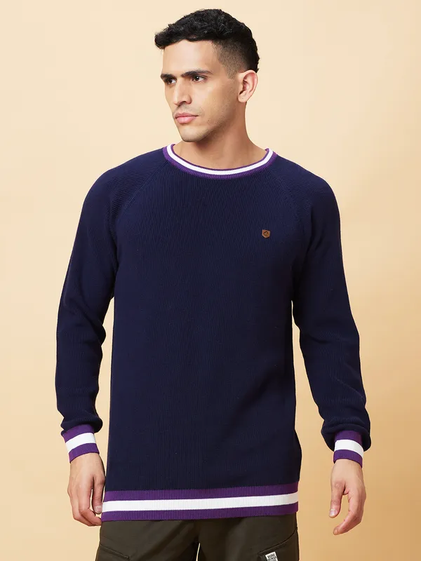 Being Human Mens-Top Crew Neck Navy
