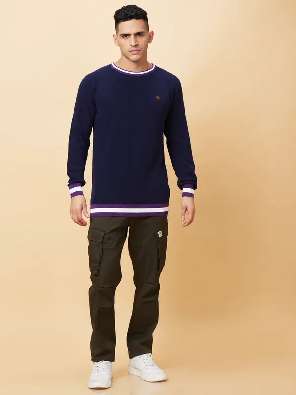 Being Human Mens-Top Crew Neck Navy