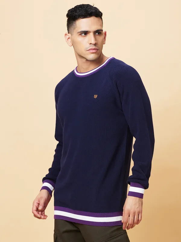 Being Human Mens-Top Crew Neck Navy