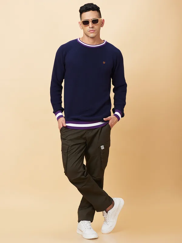 Being Human Mens-Top Crew Neck Navy