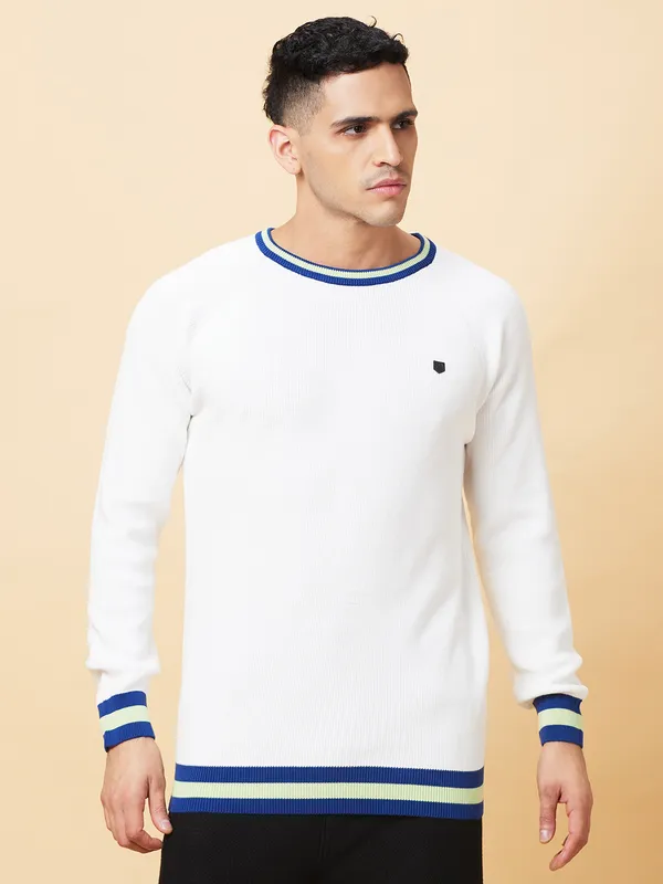 Being Human Mens-Top Crew Neck White