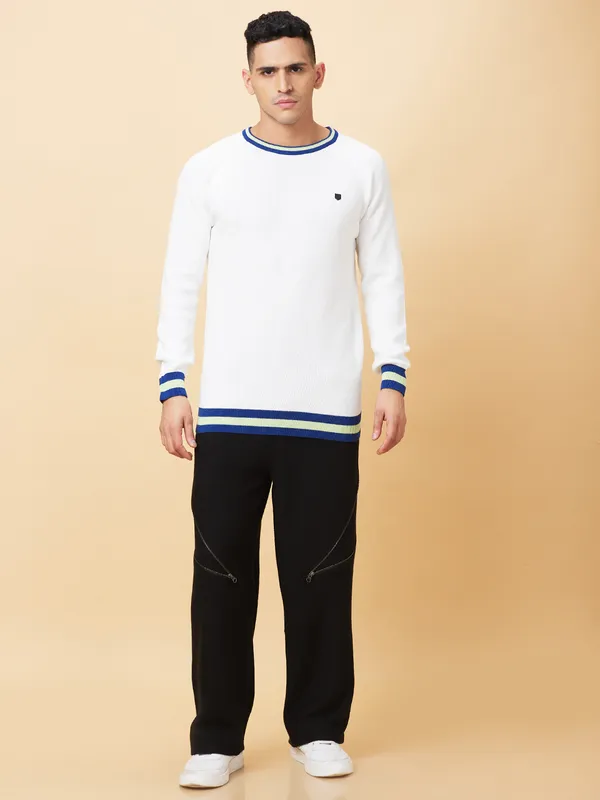 Being Human Mens-Top Crew Neck White