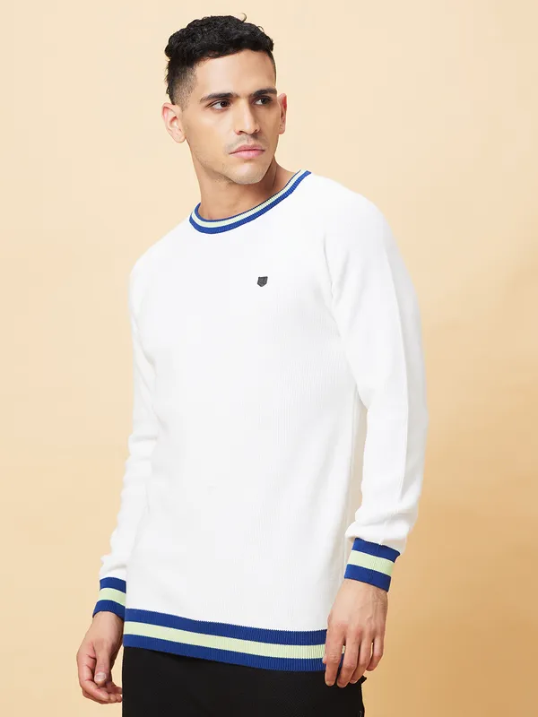 Being Human Mens-Top Crew Neck White