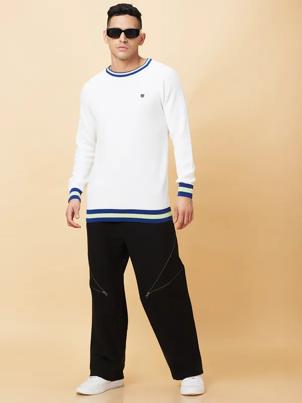 Being Human Mens-Top Crew Neck White