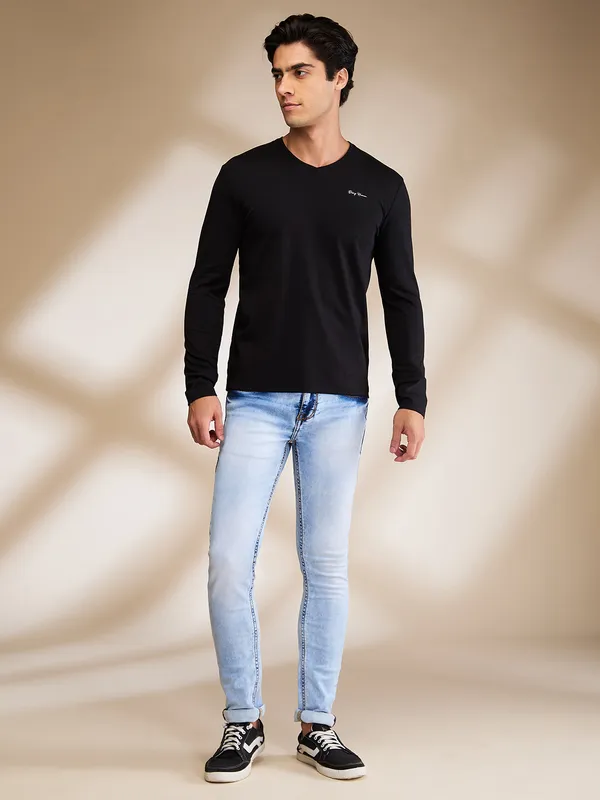 Being Human Mens-Top Crew Neck Black