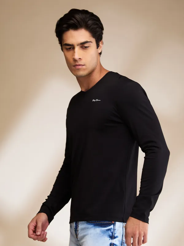 Being Human Mens-Top Crew Neck Black