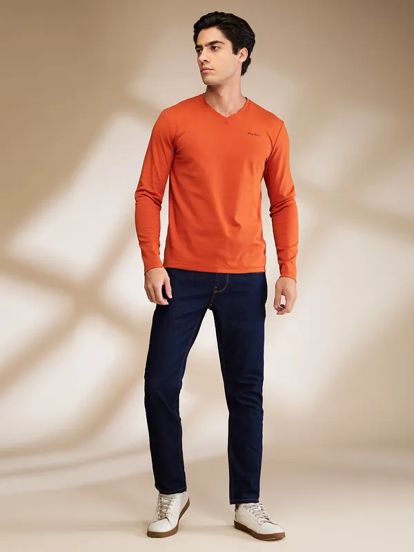 Being Human Mens-Top Crew Neck Rust