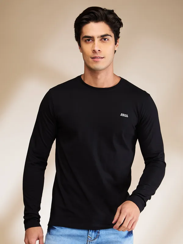 Being Human Clothing Mens-Top Crew Neck Black