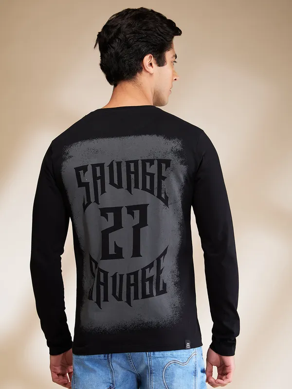 Being Human Clothing Mens-Top Crew Neck Black